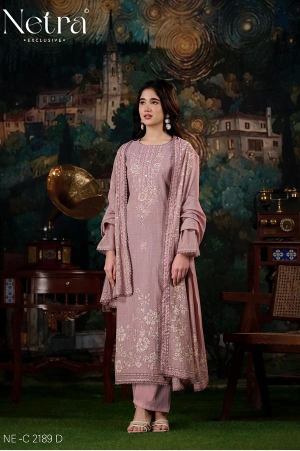 Netra Exclusive Nayanshi Pure Banarasi Mul Suit NE-C 2189 D