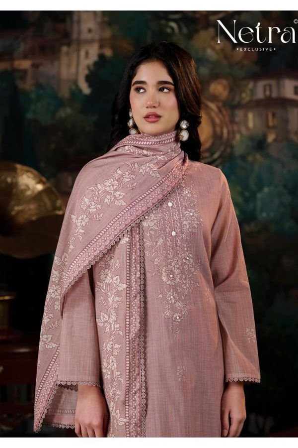 Netra Exclusive Nayanshi Pure Banarasi Mul Suit NE-C 2189 D