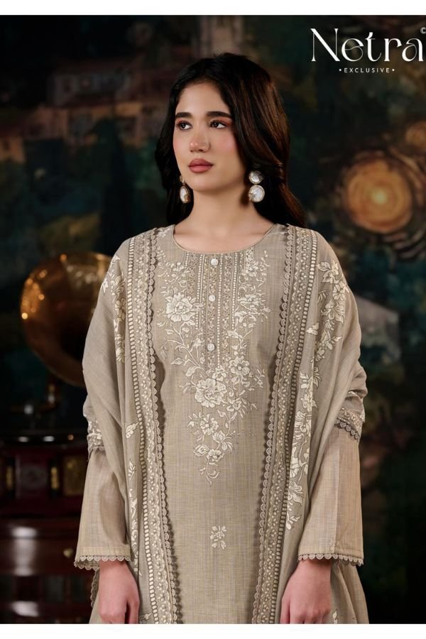 Netra Exclusive Nayanshi Pure Banarasi Mul Suit NE-C 2189 E