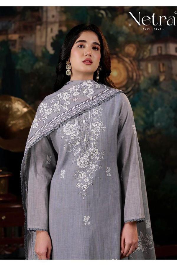 Netra Exclusive Nayanshi Pure Banarasi Mul Suit NE-C 2189 F