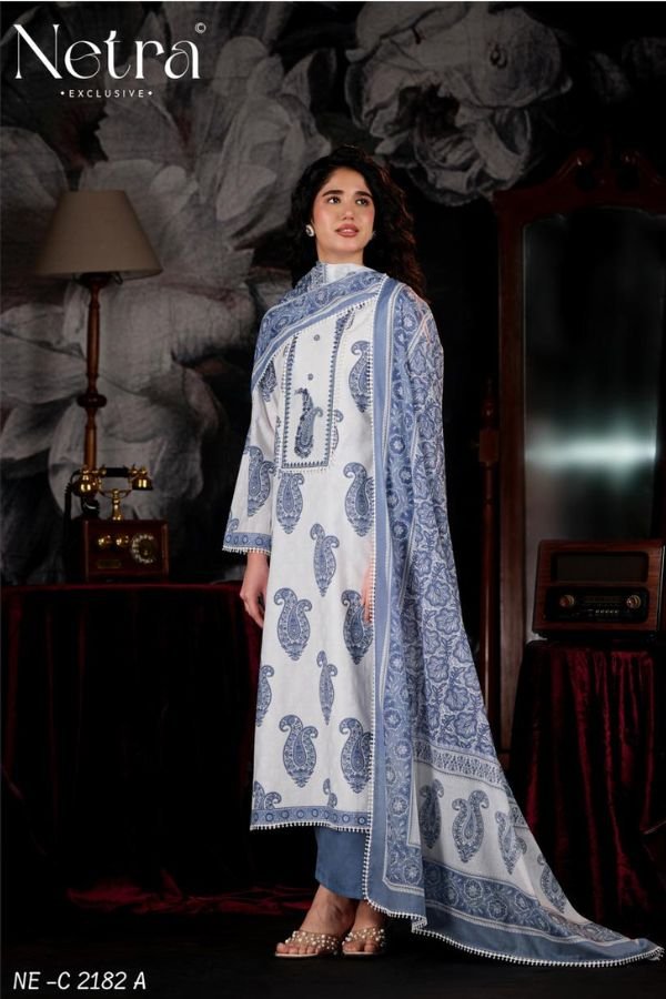 Netra Exclusive Nishika Pure Mul Chanderi Suit NE-C 2182 A