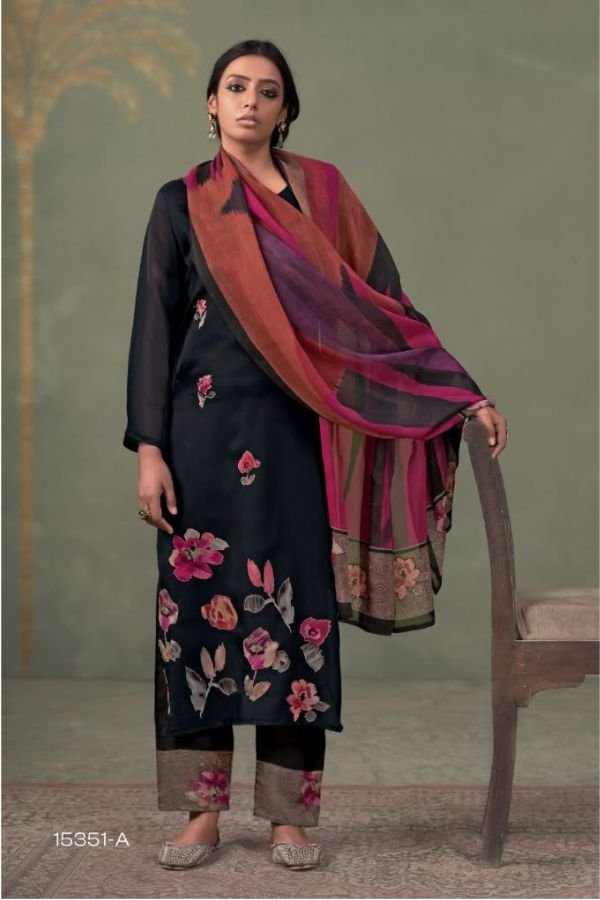 Omtex Ferisha Organza Printed Ladies Suit 15351-A