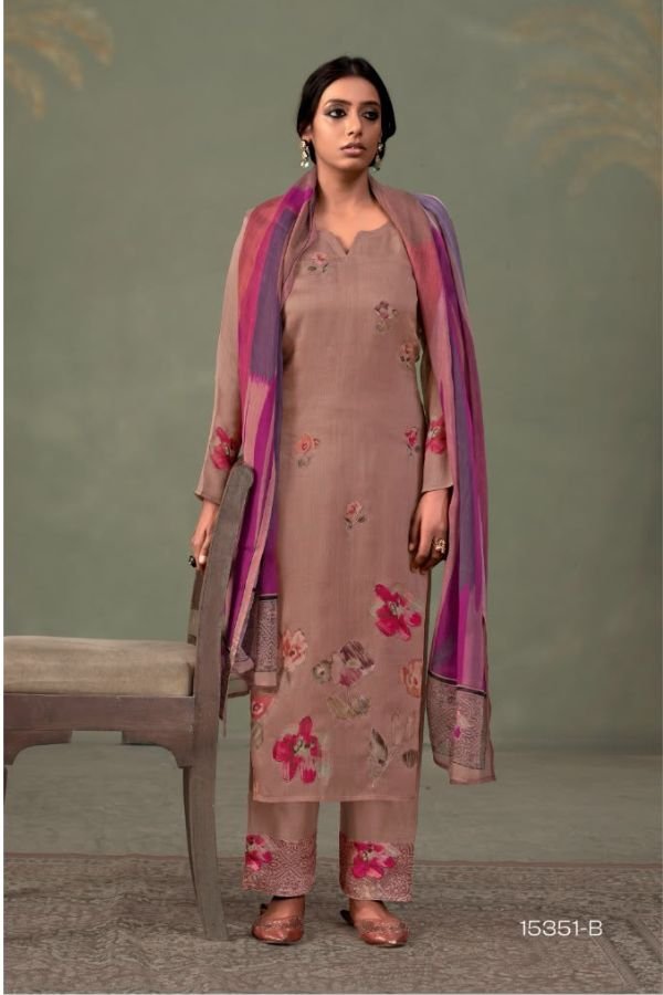 Omtex Ferisha Organza Printed Ladies Suit 15351-B