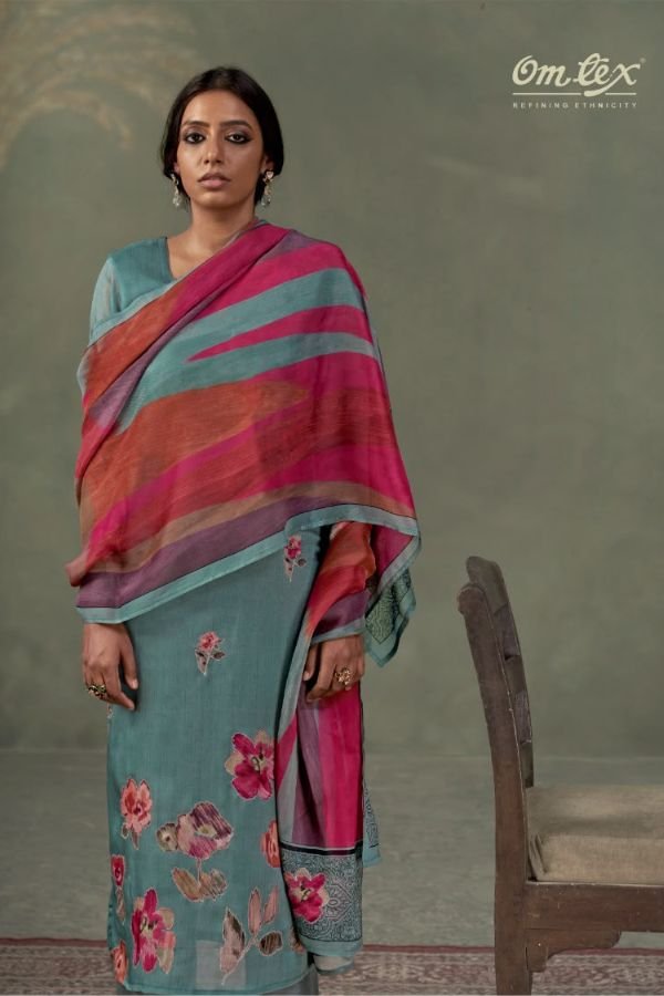 Omtex Ferisha Organza Printed Ladies Suit 15351-D