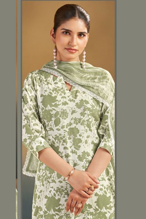Relssa Fabrics Abir 2 Pure Giza Satin Ladies Suit 204