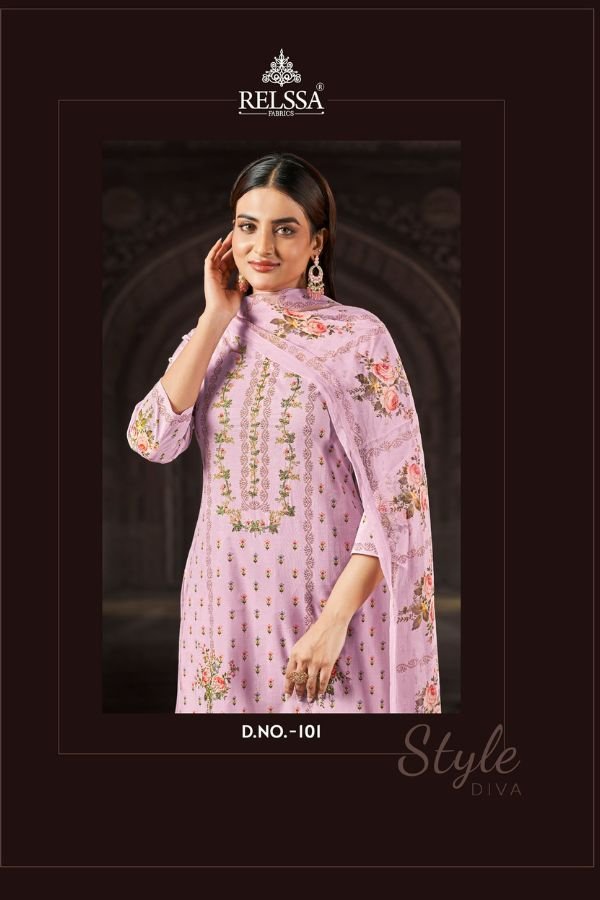 Relssa Fabrics Aliza Superior Cotton Lawn Ladies Suit 101