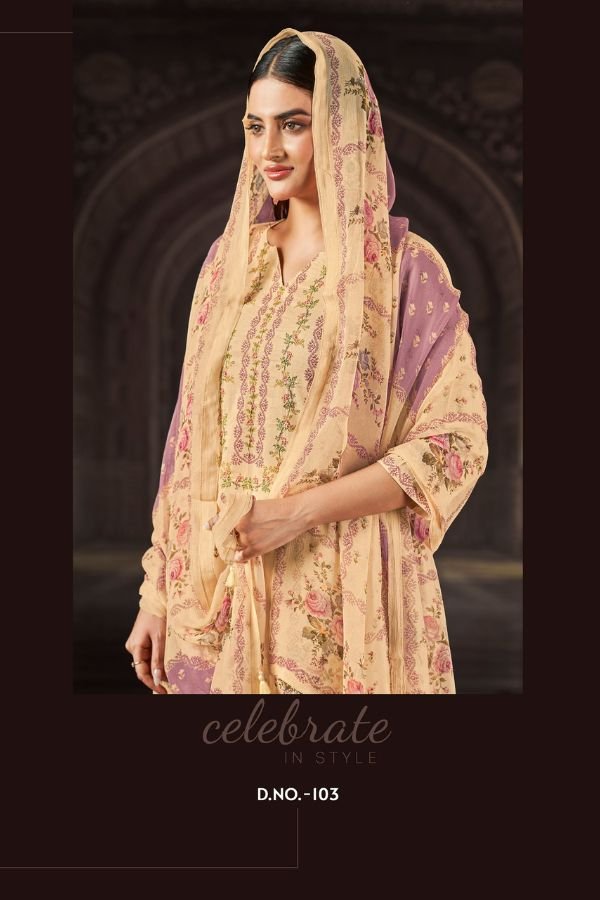Relssa Fabrics Aliza Superior Cotton Lawn Ladies Suit 103