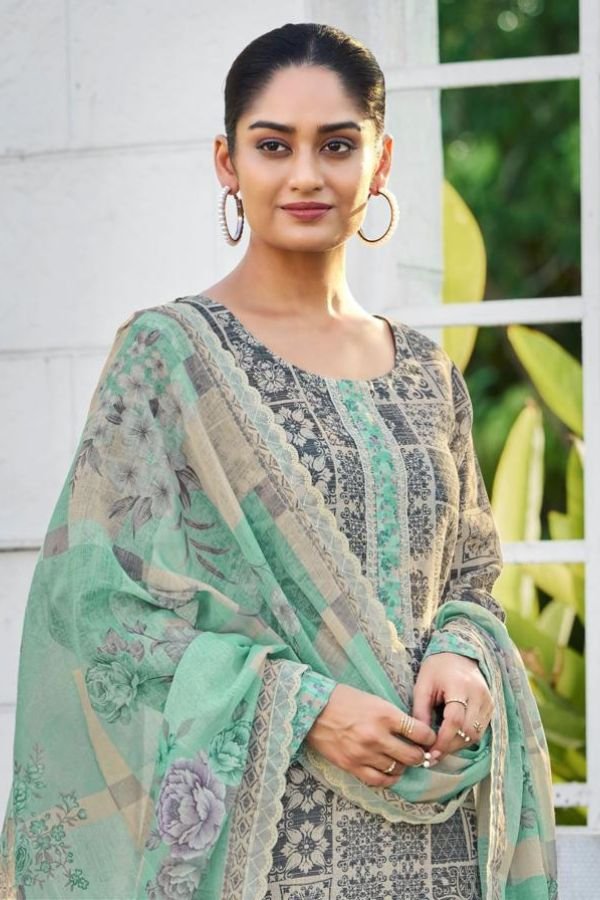 Relssa Fabrics Iskra Linen Embroidery Ladies Suit 101