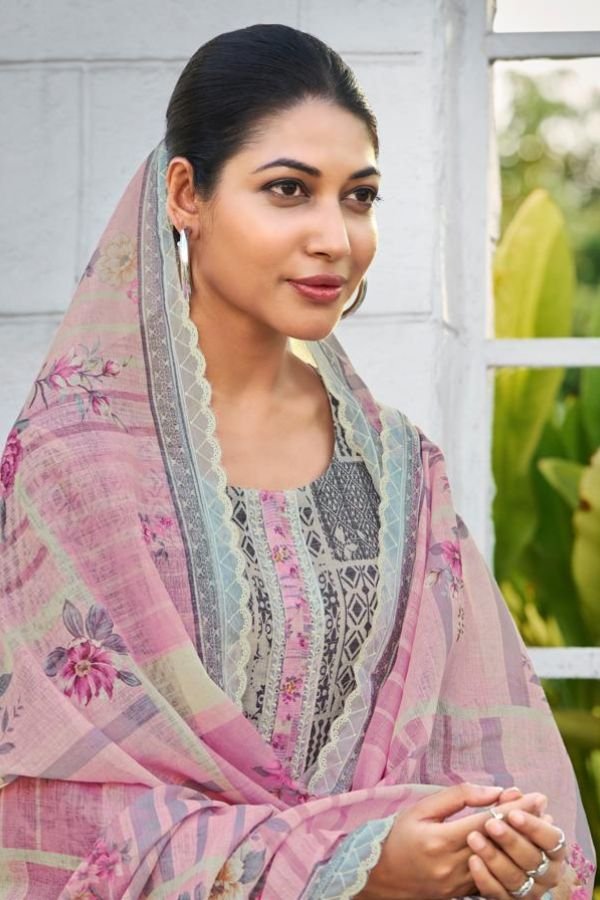 Relssa Fabrics Iskra Linen Embroidery Ladies Suit 102
