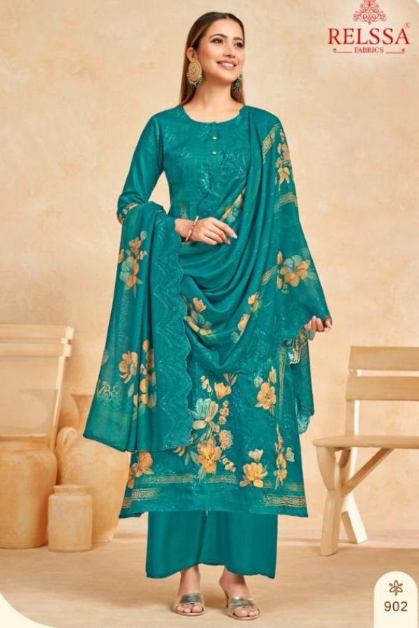 Relssa Fabrics Zoya Vol-9 Cotton Satin Ladies Suit 902
