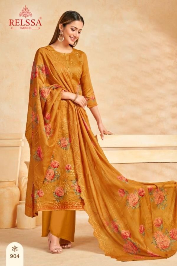 Relssa Fabrics Zoya Vol-9 Cotton Satin Ladies Suit 904