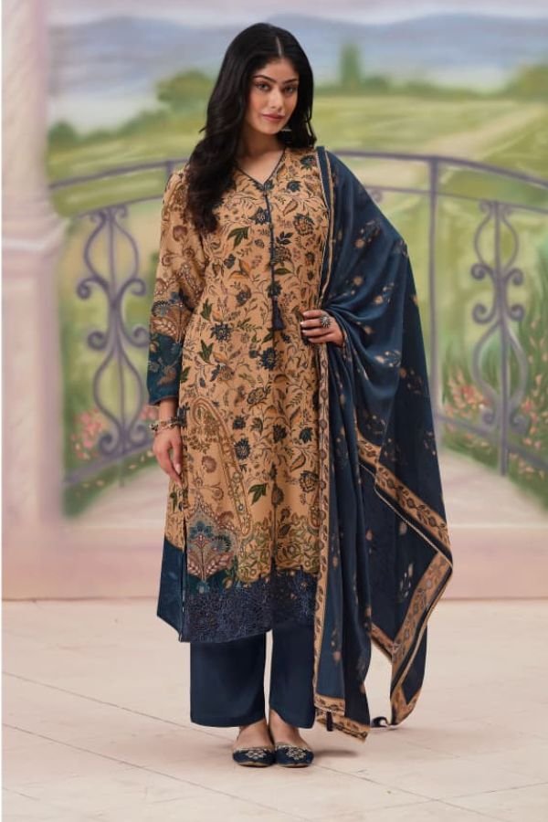 Reyna Fabrics Jugnu Premium Pure Banarasi Mul Suit 10572