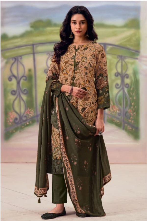 Reyna Fabrics Jugnu Premium Pure Banarasi Mul Suit 10573