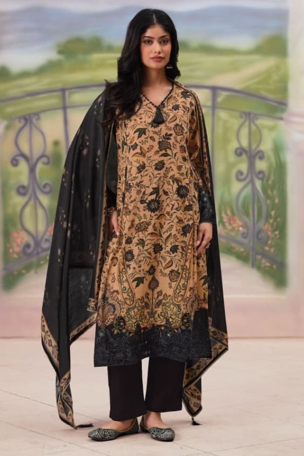 Reyna Fabrics Jugnu Premium Pure Banarasi Mul Suit 10575
