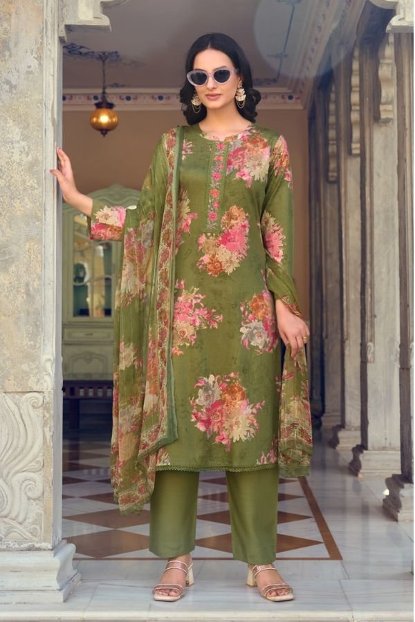Sunrise Creation Sania 14 Jam Satin Ladies Suit 14003