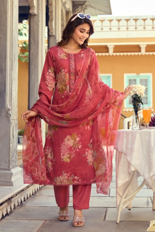 Sunrise Creation Sania 14 Jam Satin Ladies Suit 14005