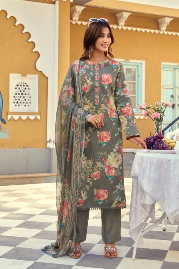 Sunrise Creation Sania 14 Jam Satin Ladies Suit 14006