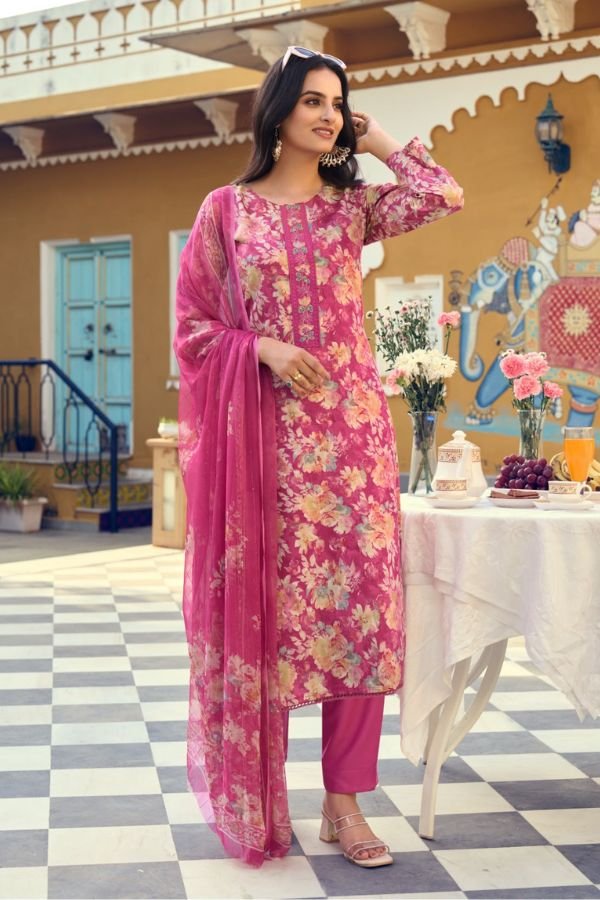 Sunrise Creation Sania 14 Jam Satin Ladies Suit 14008