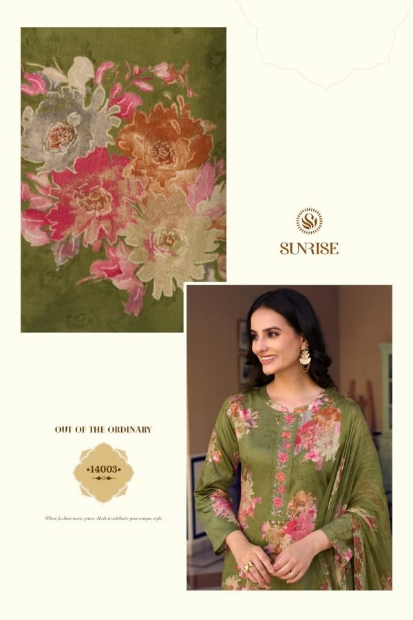 Sunrise Creation Sania 14 Jam Satin Ladies Suit 14003
