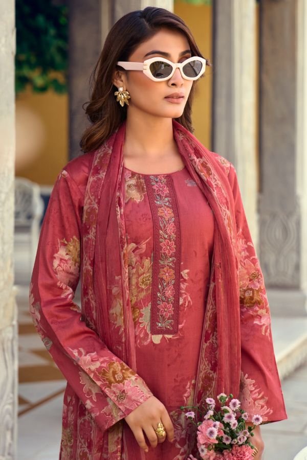 Sunrise Creation Sania 14 Jam Satin Ladies Suit 14005
