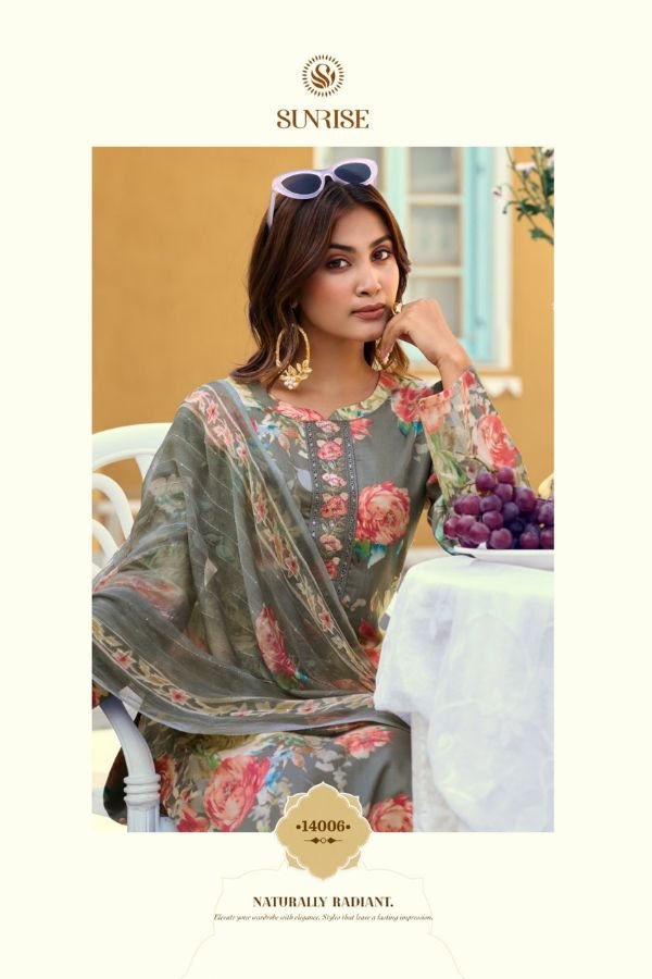 Sunrise Creation Sania 14 Jam Satin Ladies Suit 14006