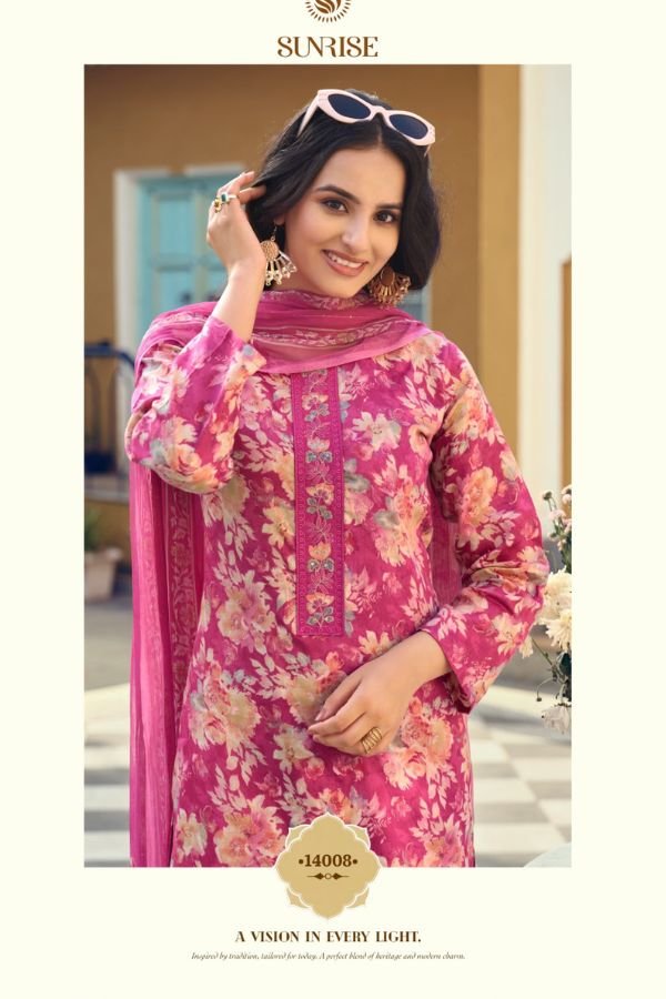 Sunrise Creation Sania 14 Jam Satin Ladies Suit 14008