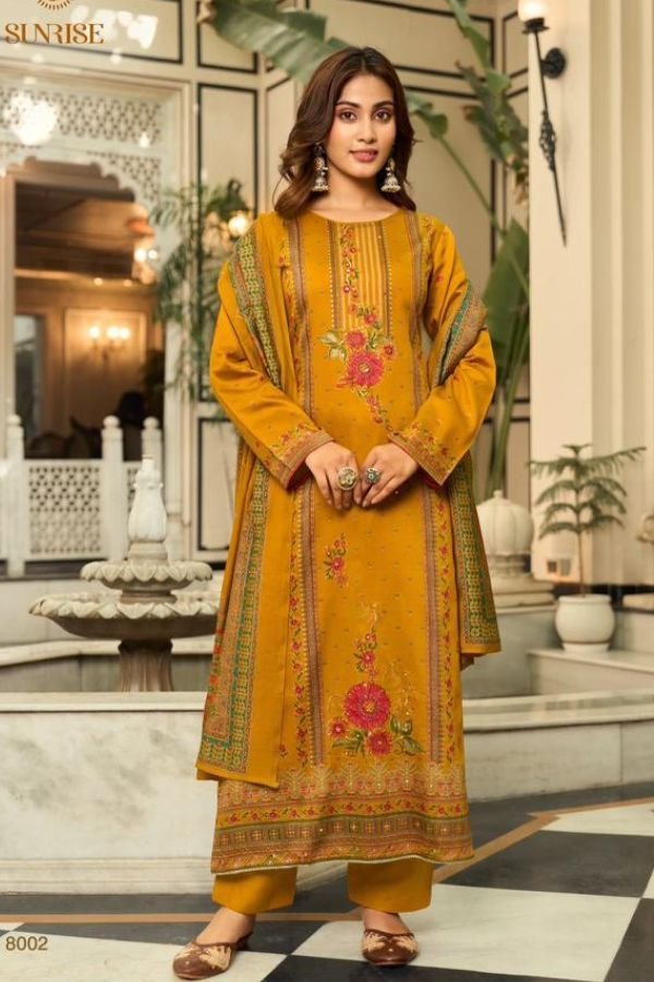 Sunrise Creation Shilpa 8 Jam Satin Ladies Suit 8002
