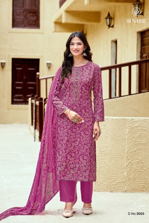 Sunrise Creation Soni Kudi Plus 3 Slub Cotton Ladies Suit 3005