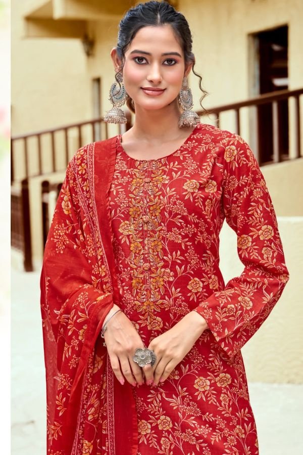 Sunrise Creation Soni Kudi Plus 3 Slub Cotton Ladies Suit 3003