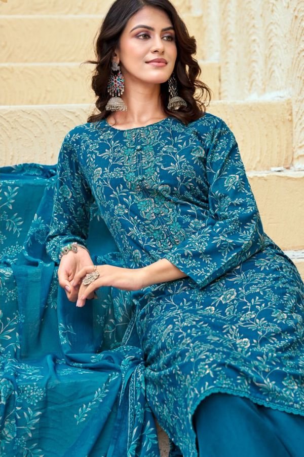 Sunrise Creation Soni Kudi Plus 3 Slub Cotton Ladies Suit 3007