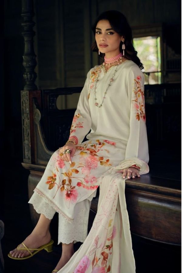 Varsha Fashion Ivory Gold Muslin Salwar Suit IG-01