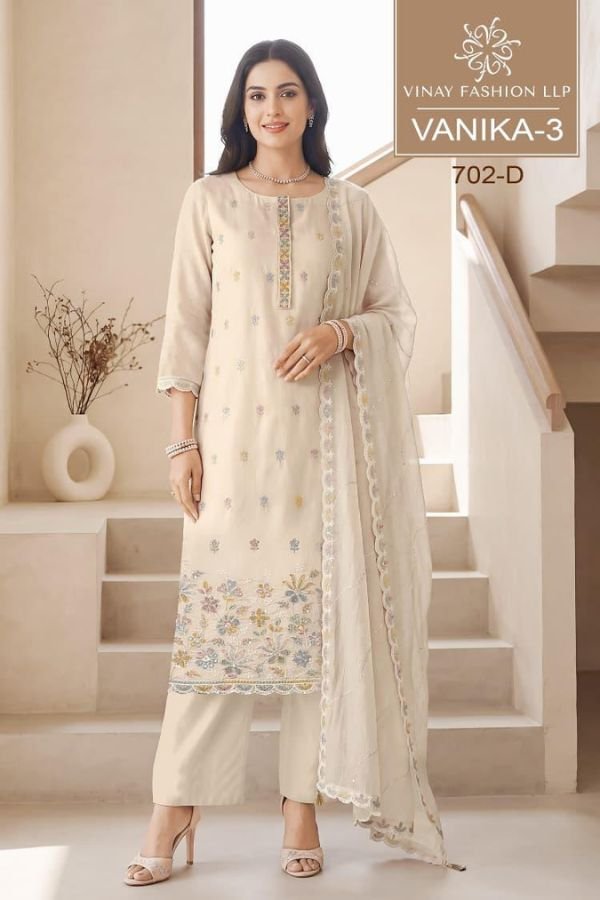 Vinay Fashion Kuleesh Vanika 3 Mul Chanderi Suit 702-D