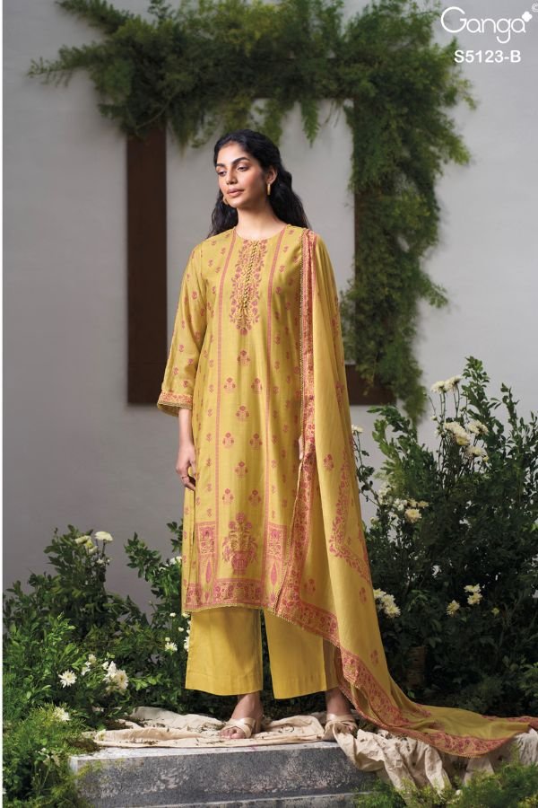 Ganga Fashion Ahsaas S5123 Premium Pure Silk Suit S5123-B