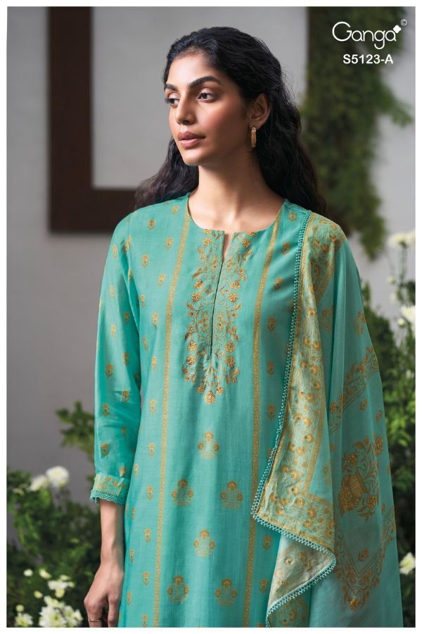 Ganga Fashion Ahsaas S5123 Premium Pure Silk Suit S5123-A