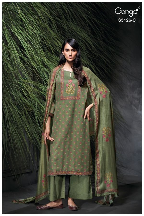 Ganga Fashion Amyaa S5126 Cotton Satin Suit S5126-C