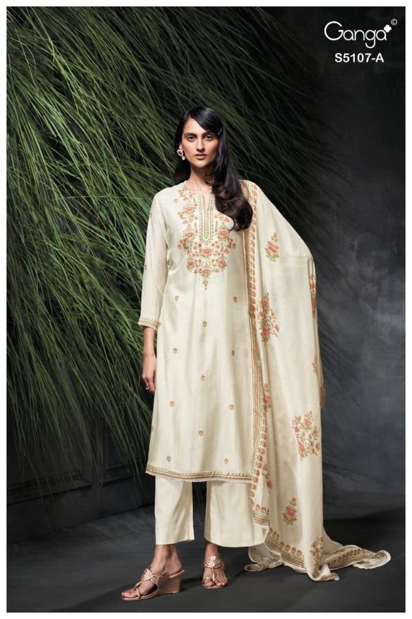 Ganga Fashion Avelia S5107 Premium Pure Silk Suit S5107-A