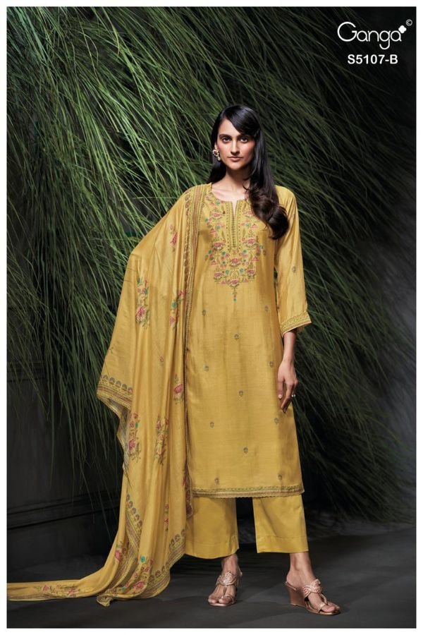 Ganga Fashion Avelia S5107 Premium Pure Silk Suit S5107-B