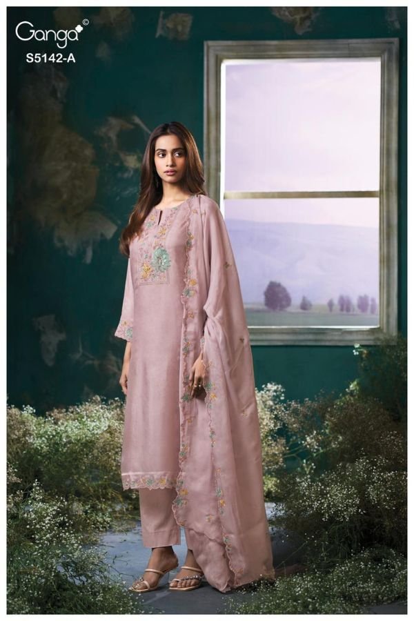 Ganga Fashion Brialyn S5142 Habutai Silk Suit S5142-A