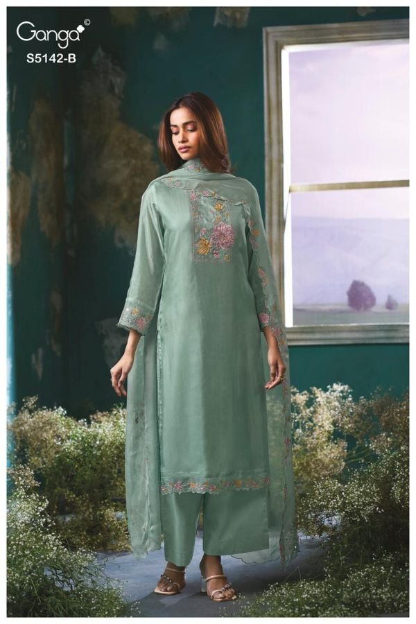 Ganga Fashion Brialyn S5142 Habutai Silk Suit S5142-B