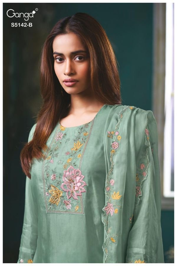 Ganga Fashion Brialyn S5142 Habutai Silk Suit S5142-B