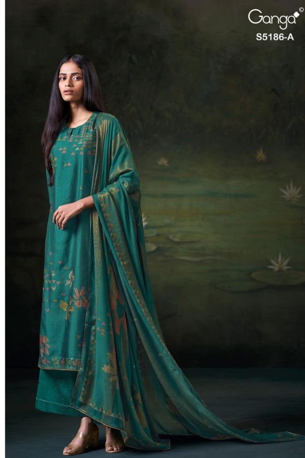 Ganga Fashion Briesa S5186 Russian Silk Ladies Suit S5186-A