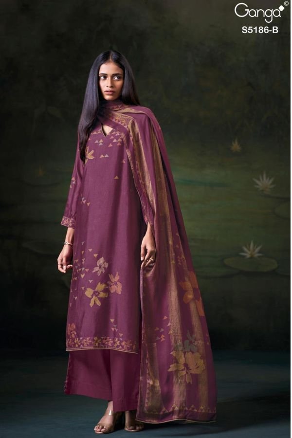 Ganga Fashion Briesa S5186 Russian Silk Ladies Suit S5186-B