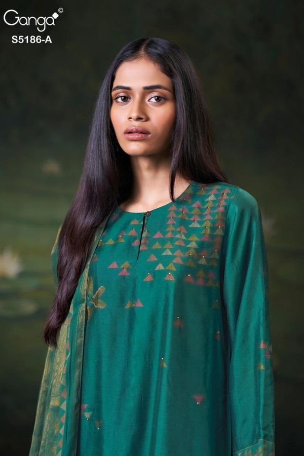 Ganga Fashion Briesa S5186 Russian Silk Ladies Suit S5186-A