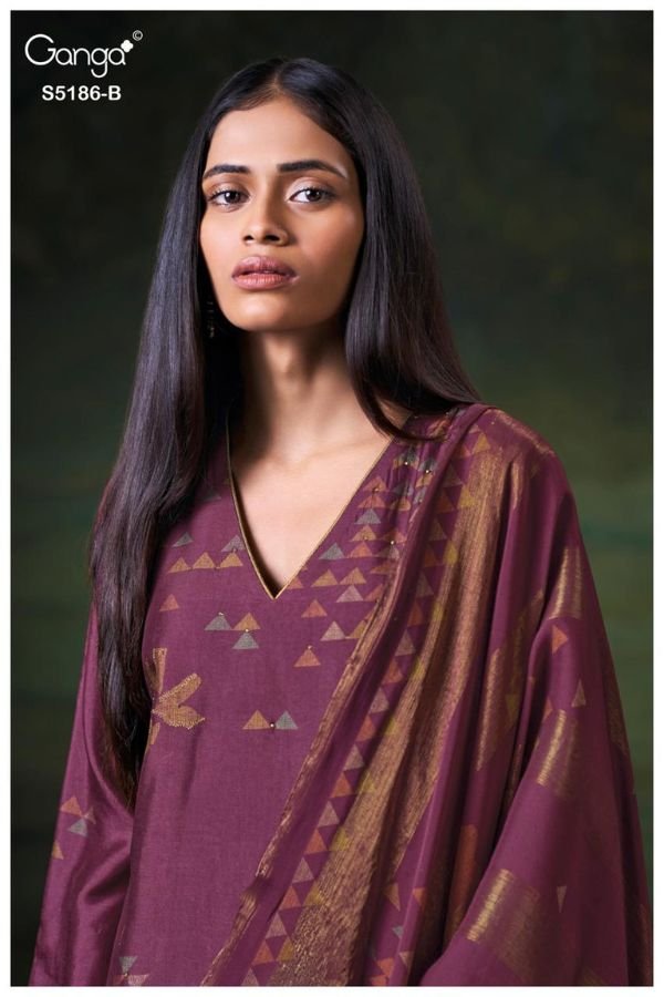 Ganga Fashion Briesa S5186 Russian Silk Ladies Suit S5186-B