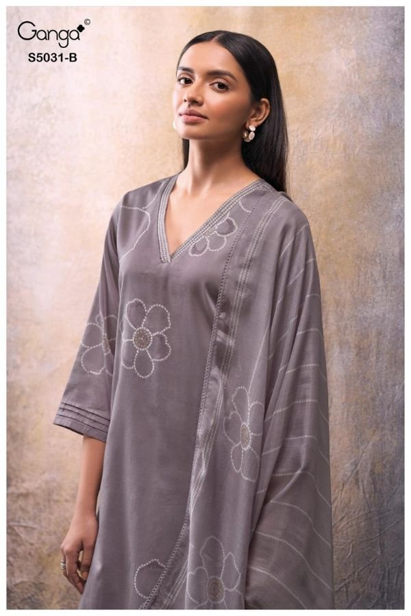 Ganga Fashion Brivaa S5031 Premium Cotton Satin Suit S5031-B