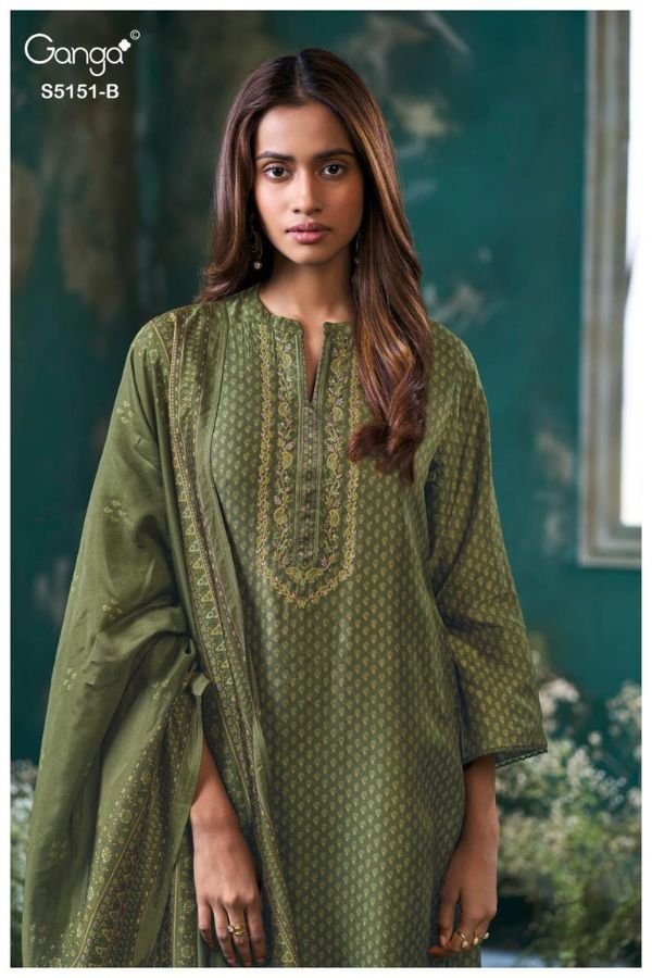Ganga Fashion Cherika S5151 Russian Silk Ladies Suit S5151-B