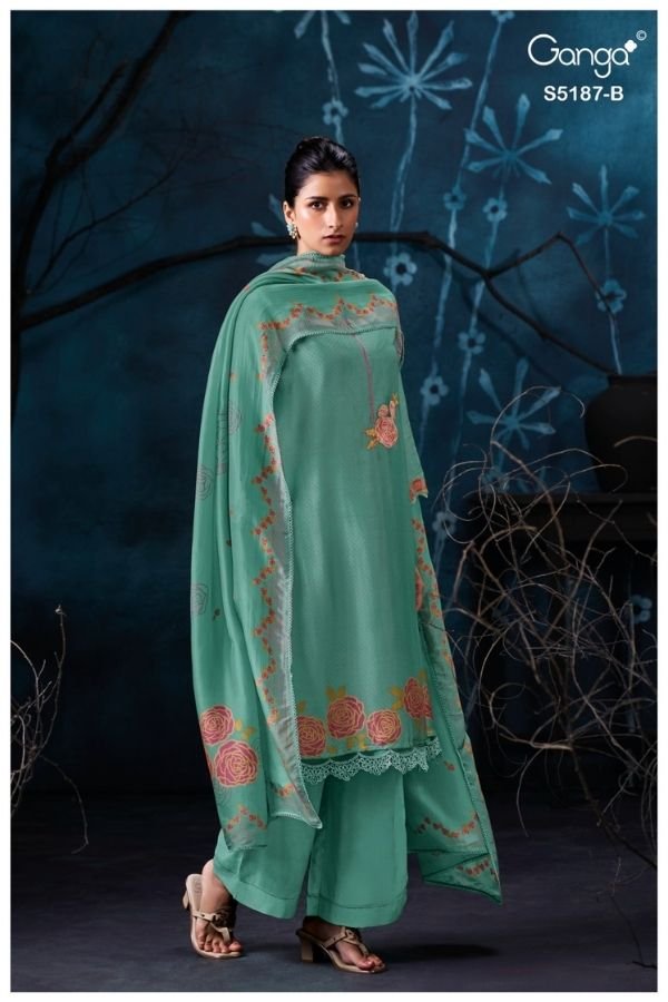Ganga Fashion Eshtha S5187 Silk Satin Suit S5187-B