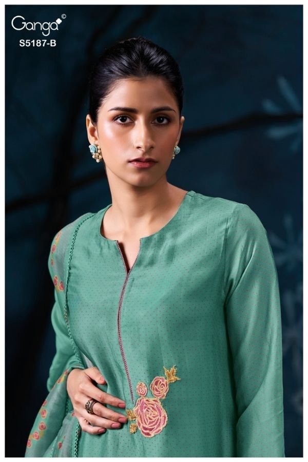Ganga Fashion Eshtha S5187 Silk Satin Suit S5187-B