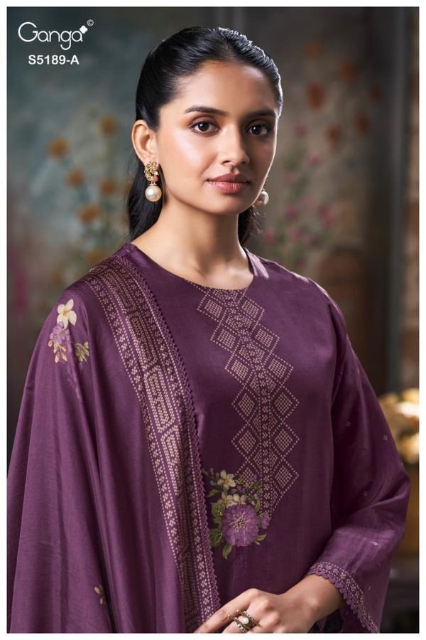 Ganga Fashion Evyra S5189 Russian Silk Ladies Suit S5189-A
