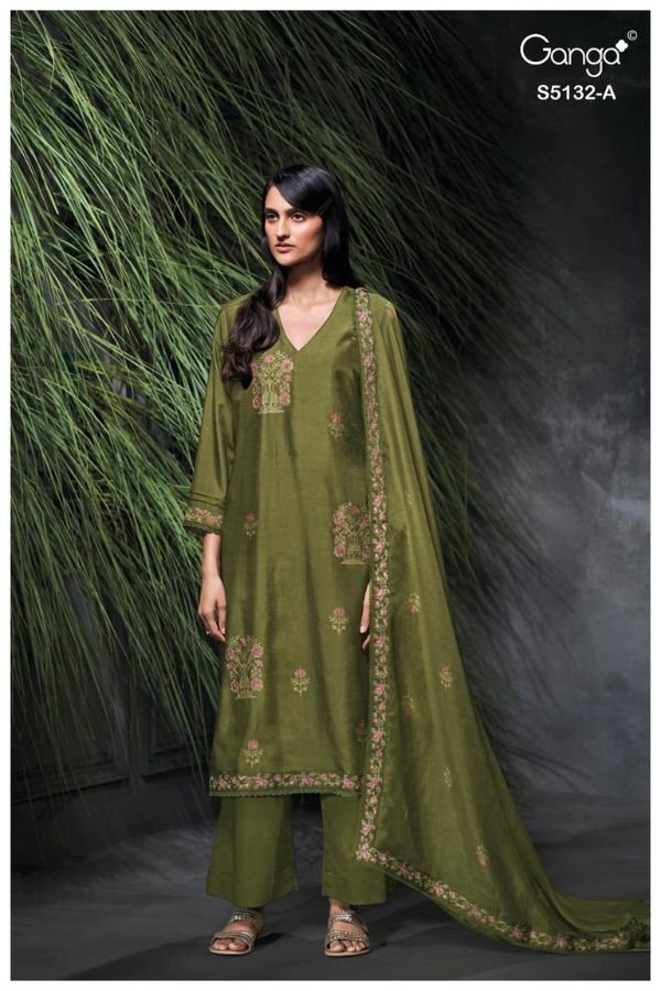 Ganga Fashion Giulia S5132 Russian Silk Ladies Suit S5132-A